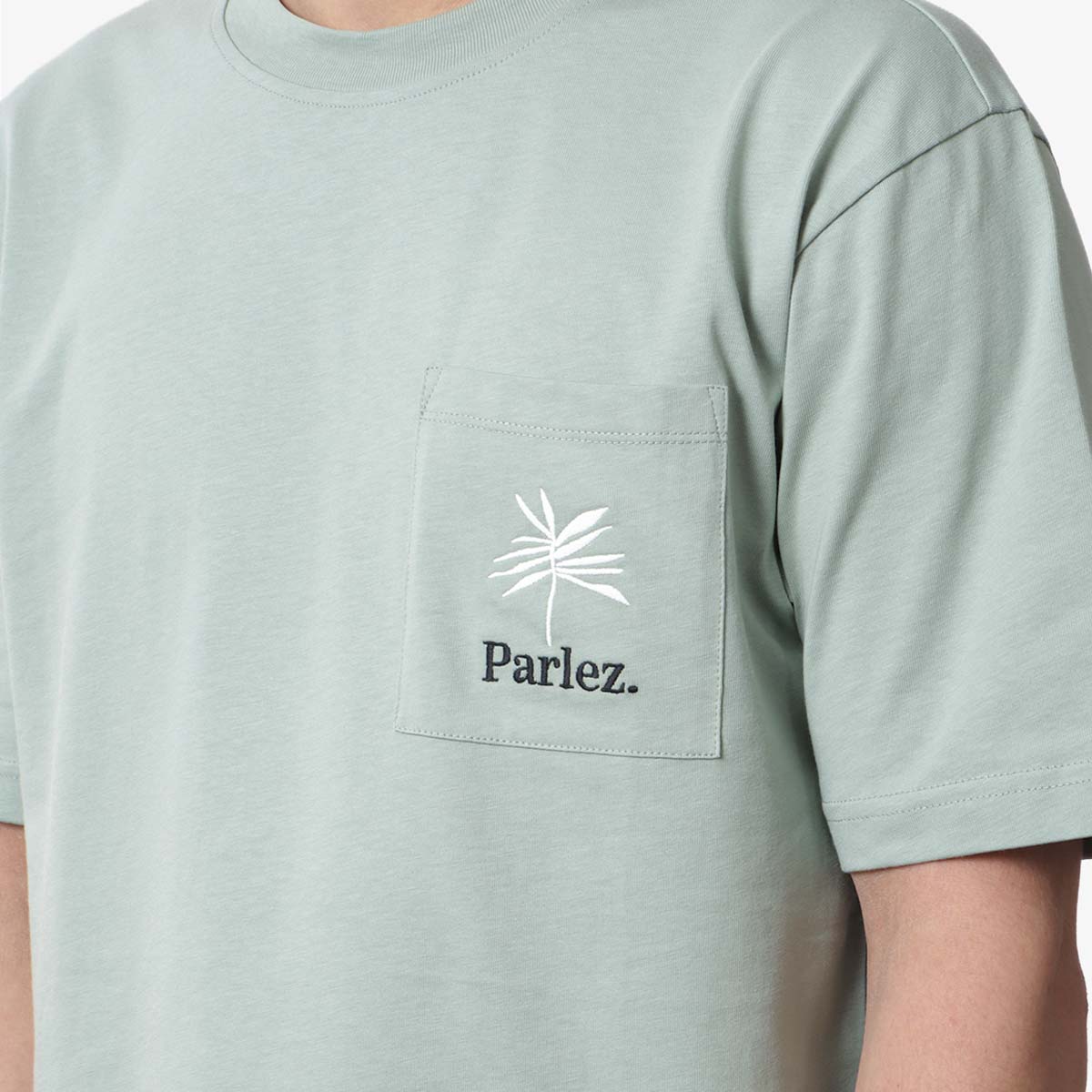Parlez Areca Pocket T-Shirt, Sea Mist, Detail Shot 2