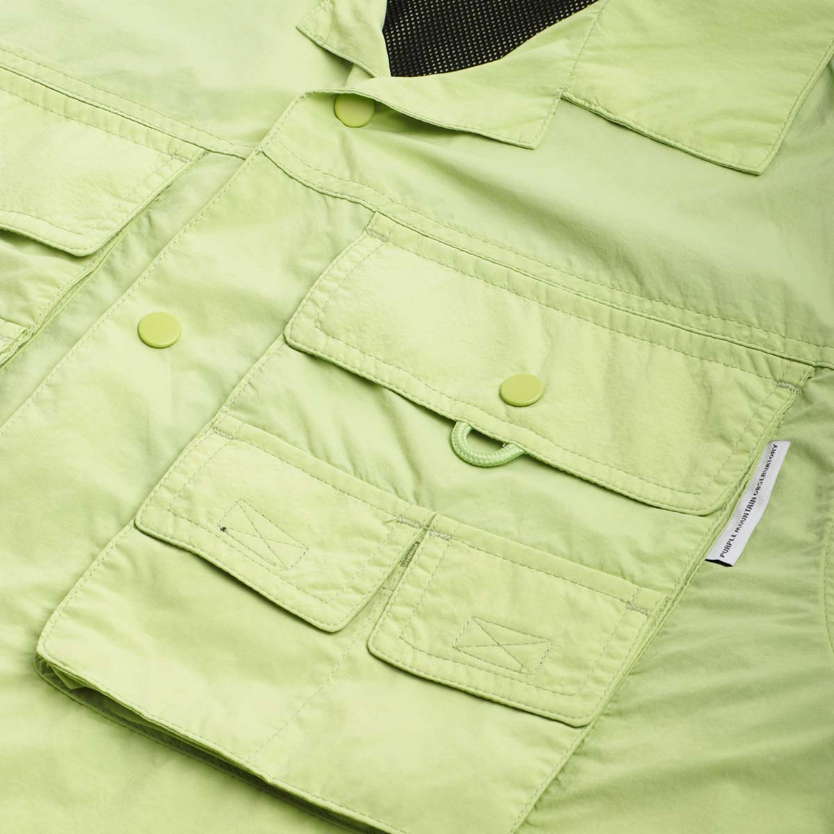Purple Mountain Obervatory Trail Multi Pocket Shirt, Lime, Detail Shot 7