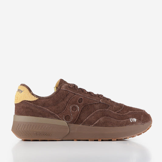 Saucony x Universal Works Jazz NXT Shoes, Brown, Detail Shot 1