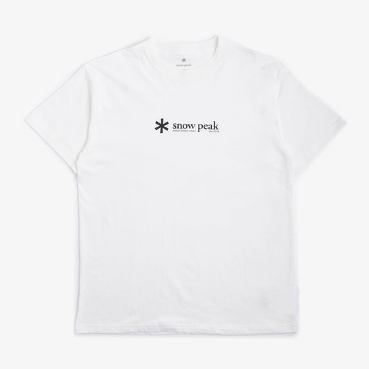 Snow Peak Soft Cotton Logo Short Sleeve T-Shirt, White, Detail Shot 1
