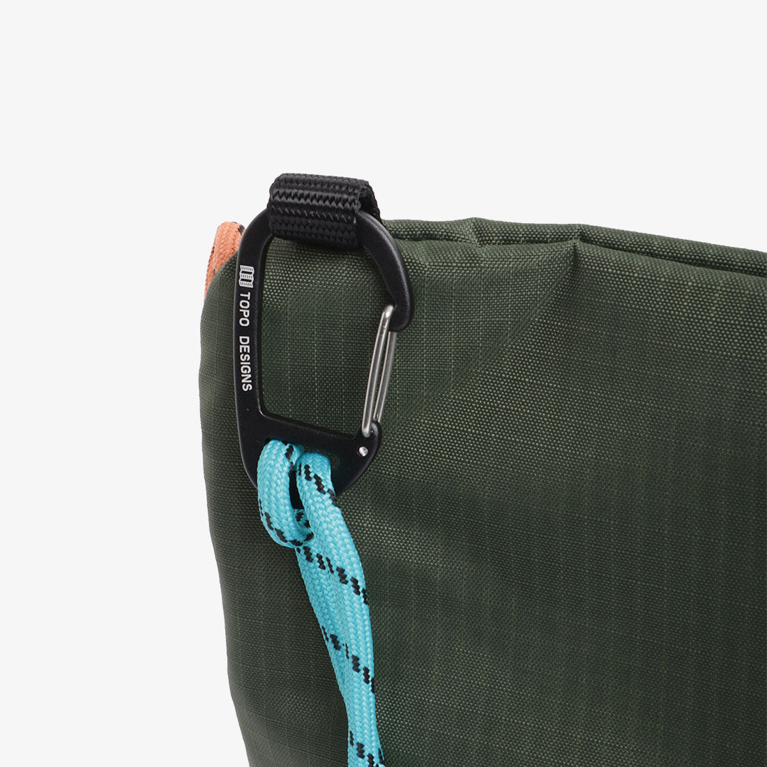 Topo Designs Mountain Accessory Shoulder Bag, Olive/Pond Blue, Detail Shot 4
