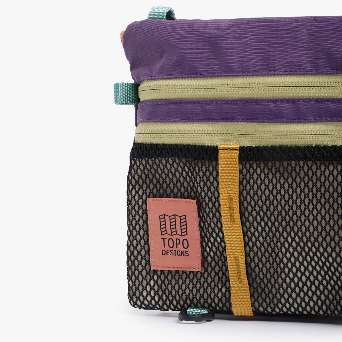 Topo Designs Mountain Accessory Shoulder Bag, Loganberry/Bone White, Detail Shot 2