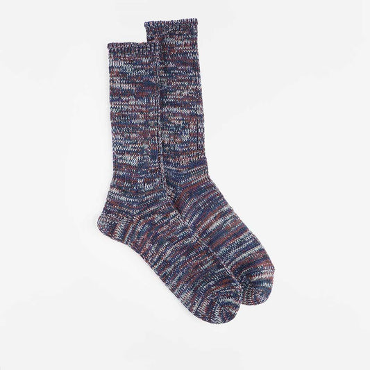 Anonymous Ism 5 Color Mix Crew Socks, Navy, Detail Shot 1