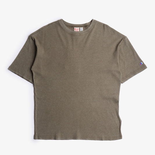Champion Reverse Weave Waffle Crewneck T-Shirt, Khaki, Detail Shot 1