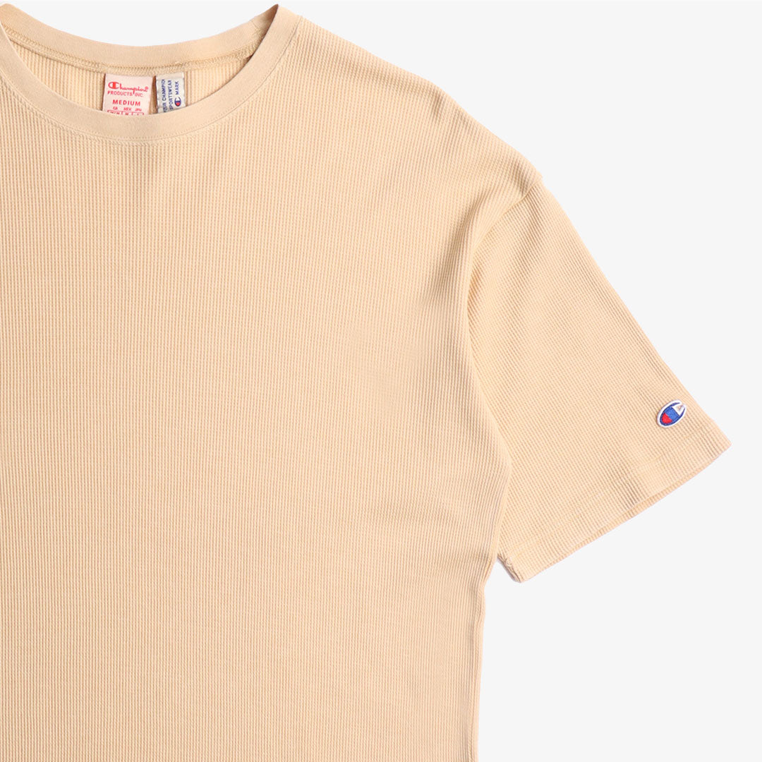 Champion Reverse Weave Waffle Crewneck T-Shirt, Beige, Detail Shot 2