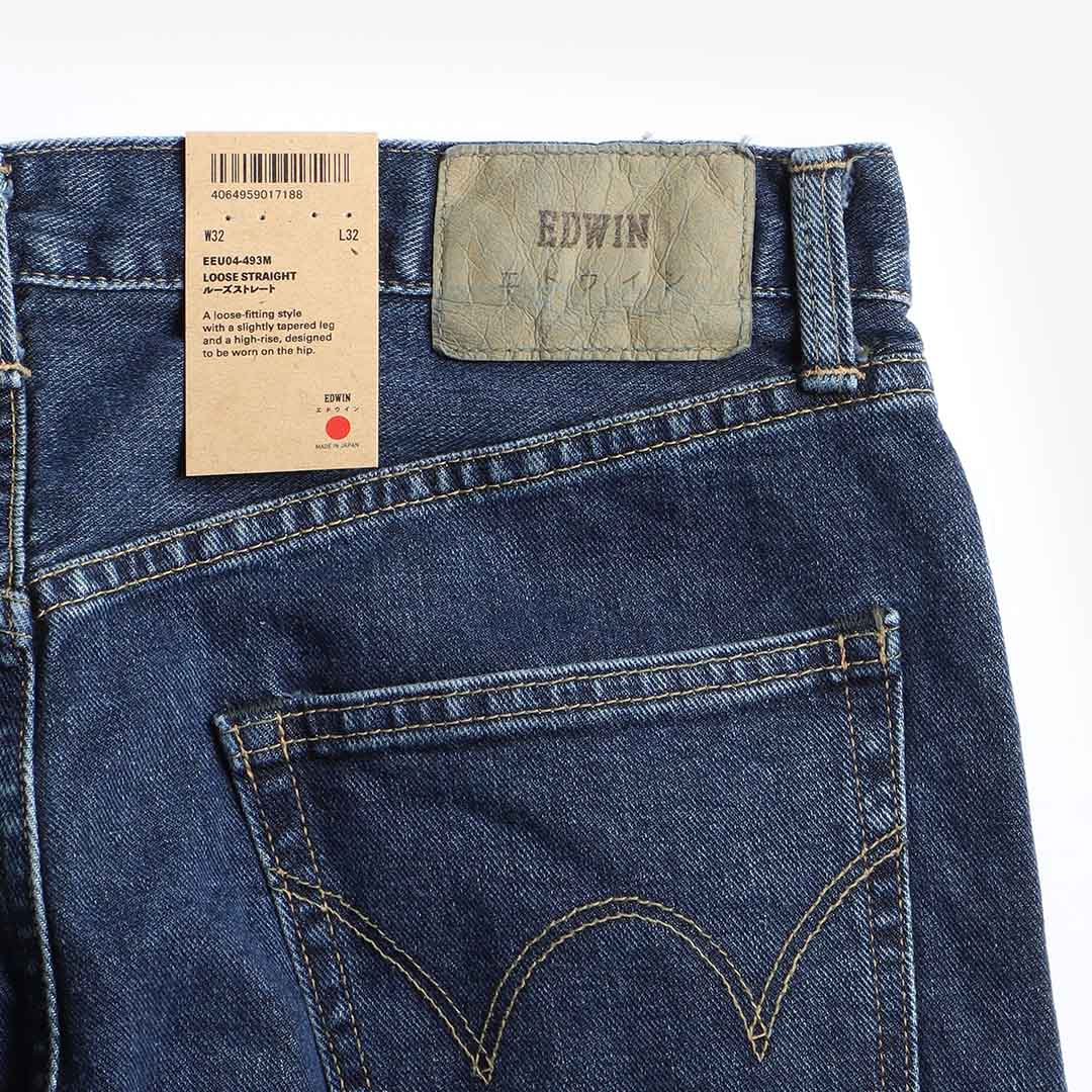 Edwin Loose Straight Yoshiko 12.6oz Left Hand Denim Jeans, Akira Wash, Detail Shot 5