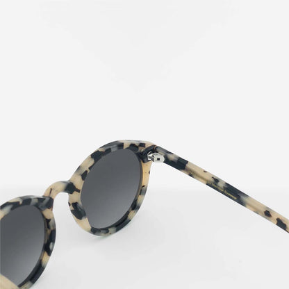 Monokel Eyewear Barstow Sunglasses, Black White Havana Grey Gradient Lens, Detail Shot 3