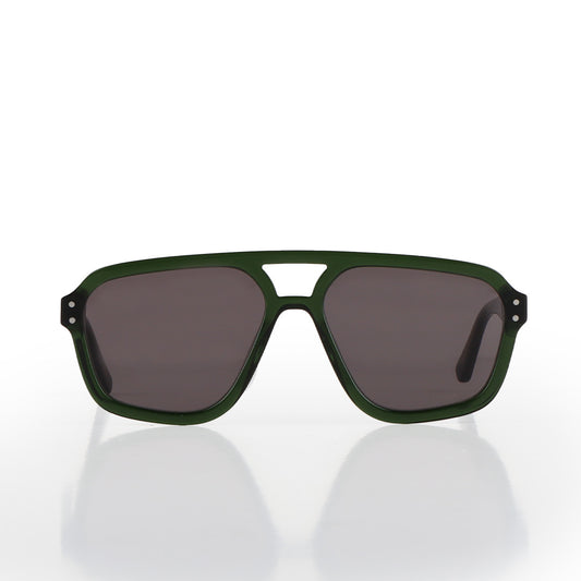 Monokel Eyewear Jet Sunglasses, Green Grey Solid Lens, Detail Shot 1