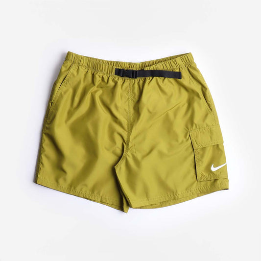 Nike Swim Belted Packable 5" Shorts, Moss, Detail Shot 1