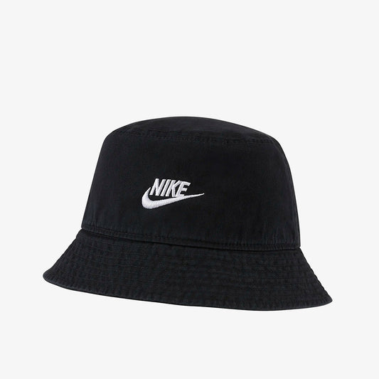 Nike Sportswear Futura Washed Bucket Hat, Black White, Detail Shot 1