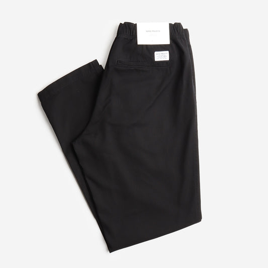 Norse Projects Ezra Light Stretch Twill Pant, Black, Detail Shot 1