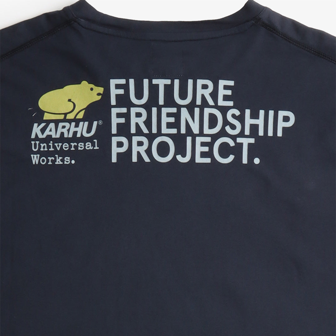 Karhu x Universal Works Print T-Shirt, Navy, Detail Shot 2