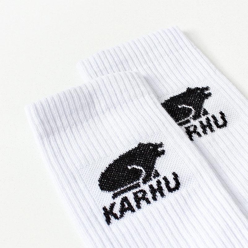 Karhu Classic Logo Crew Socks, White Black, Detail Shot 3