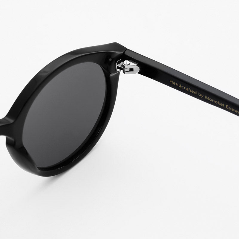 Monokel Eyewear Barstow Recycled Sunglasses, Black Solid Grey, Detail Shot 3