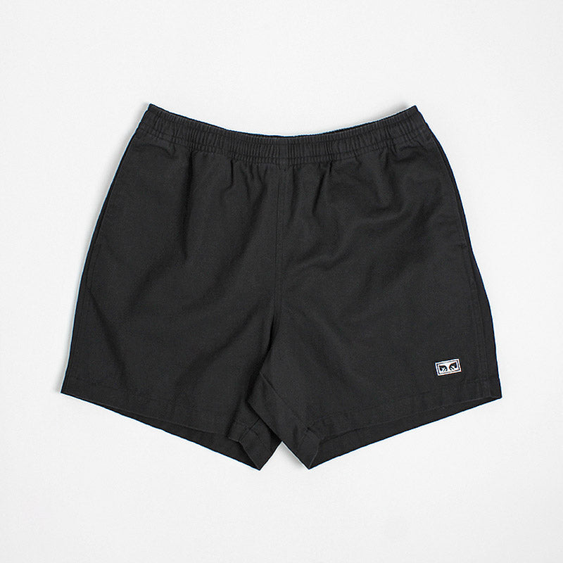 OBEY Easy Relaxed Twill Shorts, Black, Detail Shot 1