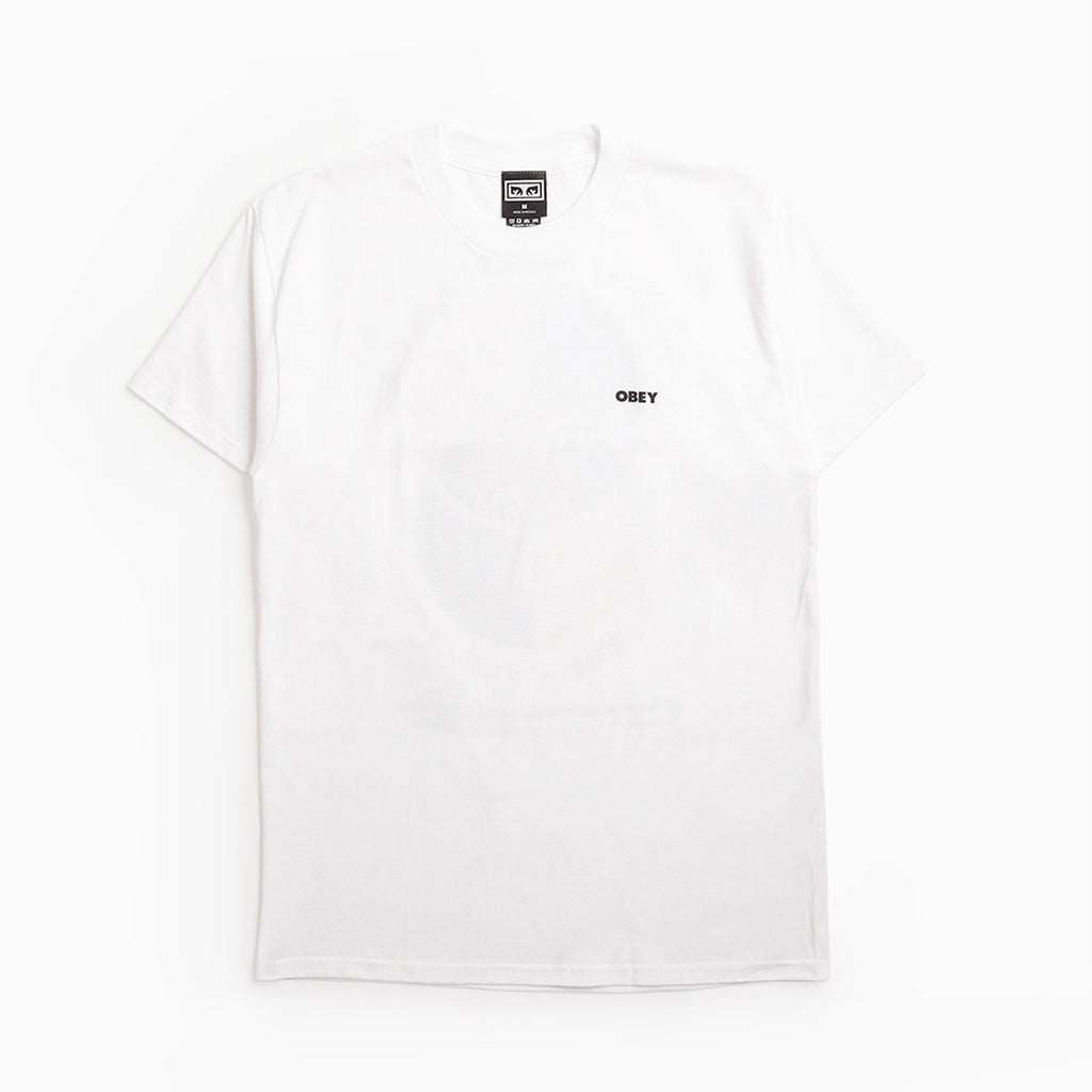 Small obey chest logo on white cotton