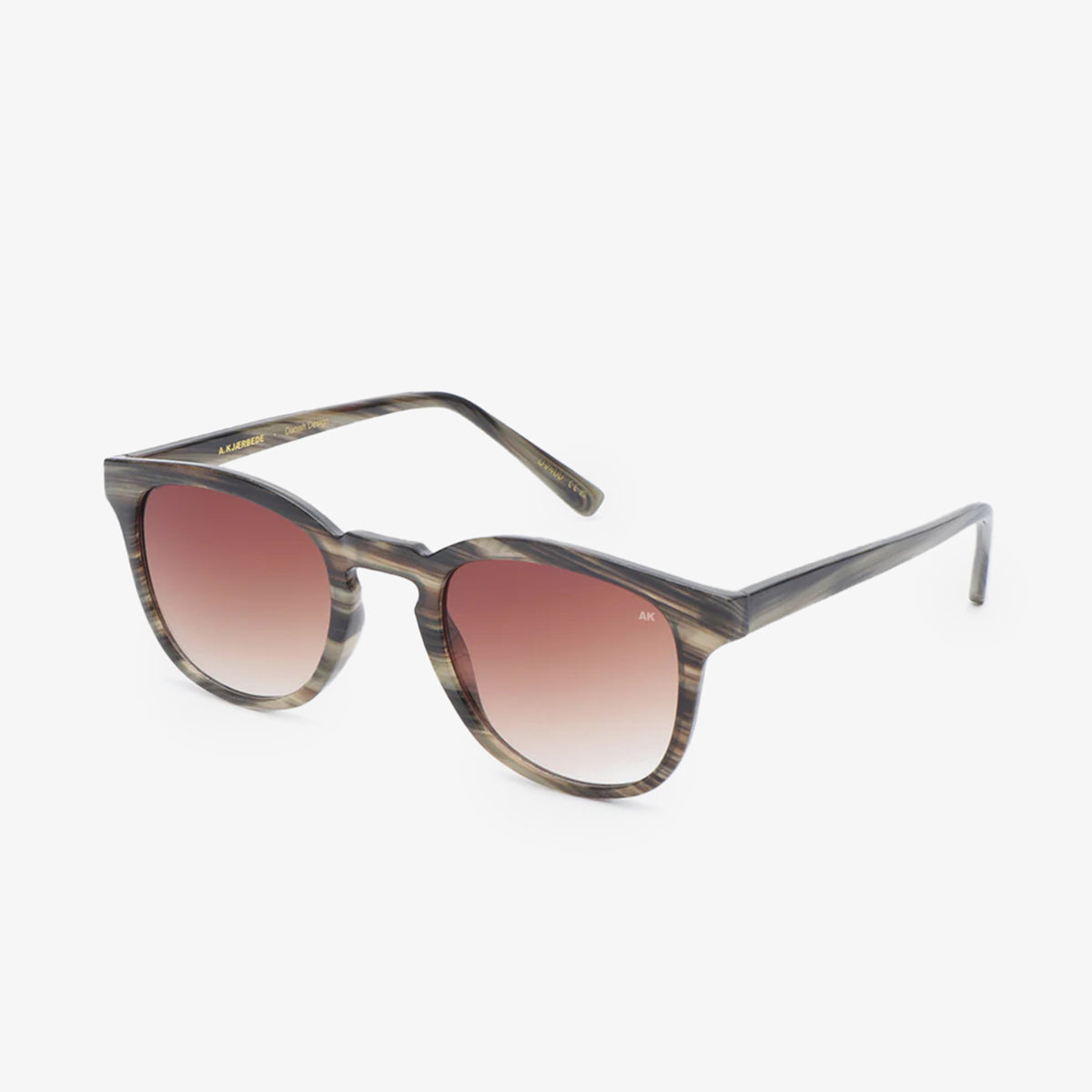 A. Kjaerbede Bate Sunglasses, Striped Horn, Detail Shot 2