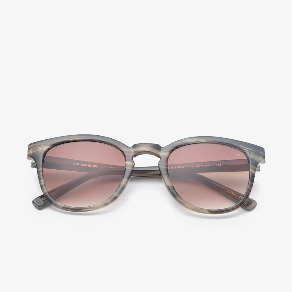 A. Kjaerbede Bate Sunglasses, Striped Horn, Detail Shot 3