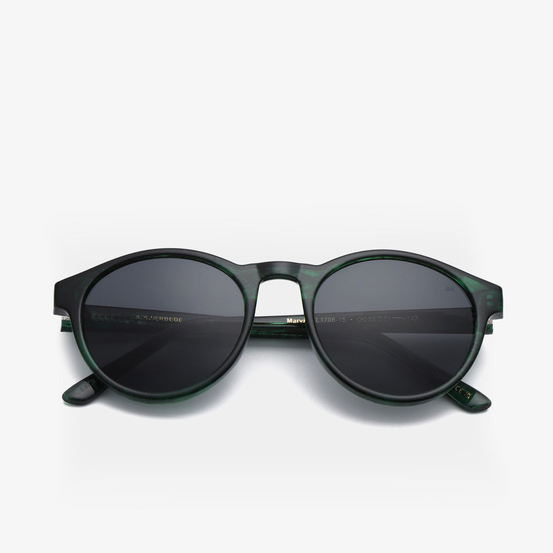 A. Kjaerbede Marvin Sunglasses, Green Marble Transparent, Detail Shot 2