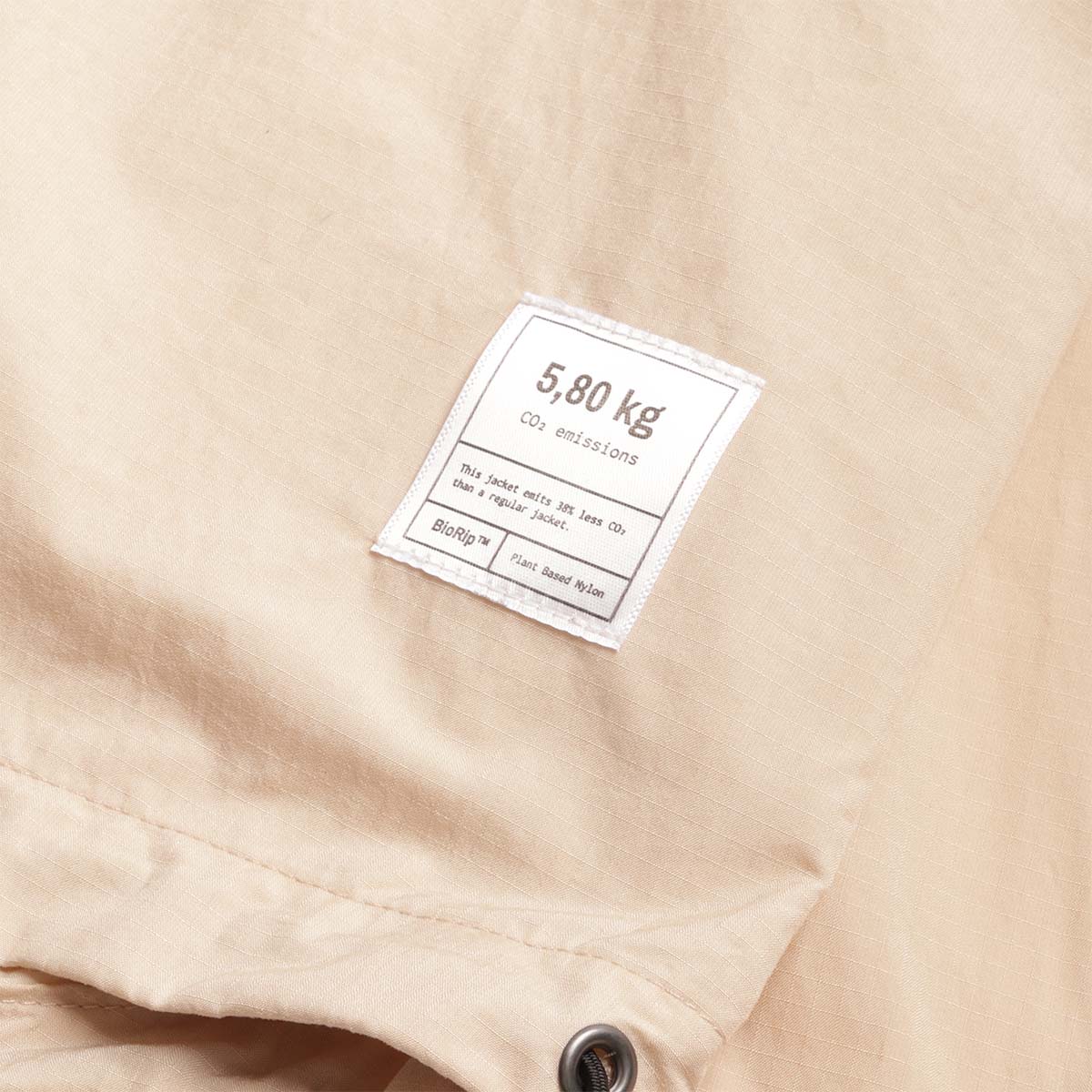 main ACT BioRip WindBreaker, Beige, Detail Shot 3