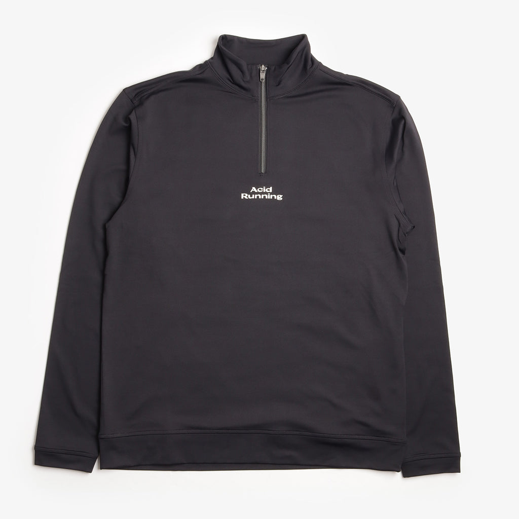 Acid Running Logo Quarter Zip Jacket, Black, Detail Shot 1