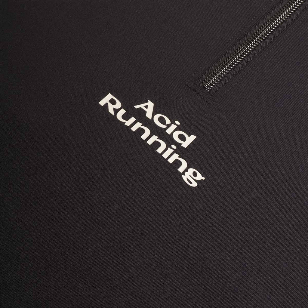Acid Running Logo Quarter Zip Jacket, Black, Detail Shot 3