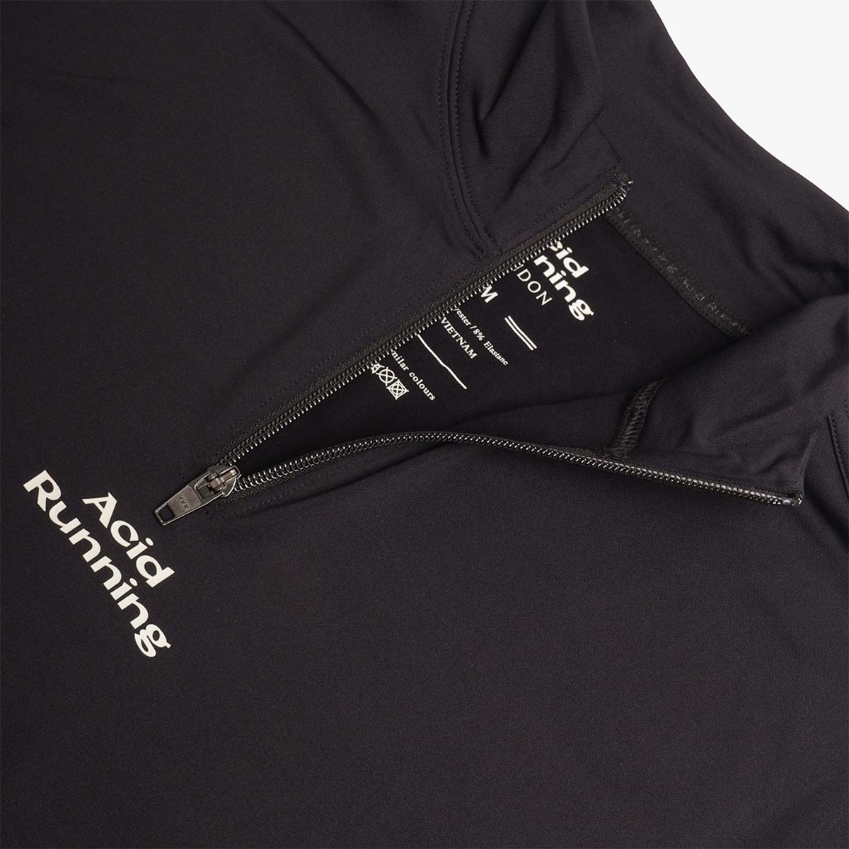 Acid Running Logo Quarter Zip Jacket, Black, Detail Shot 4