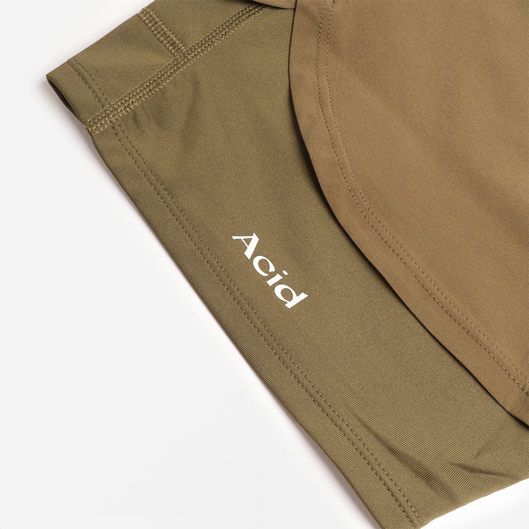 Acid Running 2-in-1 Shorts, Dark Olive, Detail Shot 2