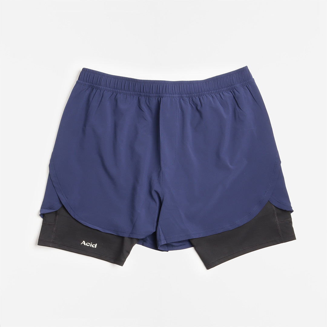 Acid Running 2-in-1 Shorts, Navy, Detail Shot 1