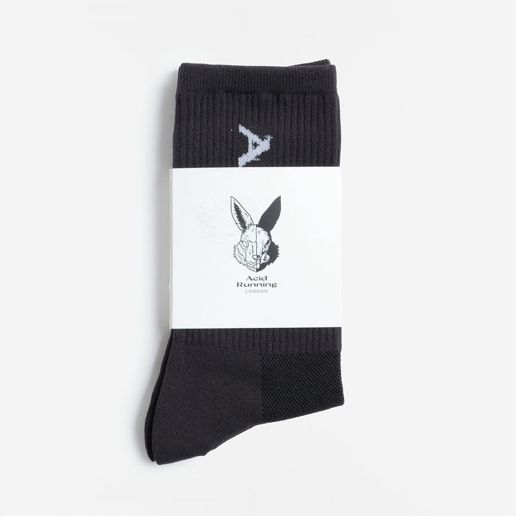 Acid Running Logo Socks, Black, Detail Shot 2