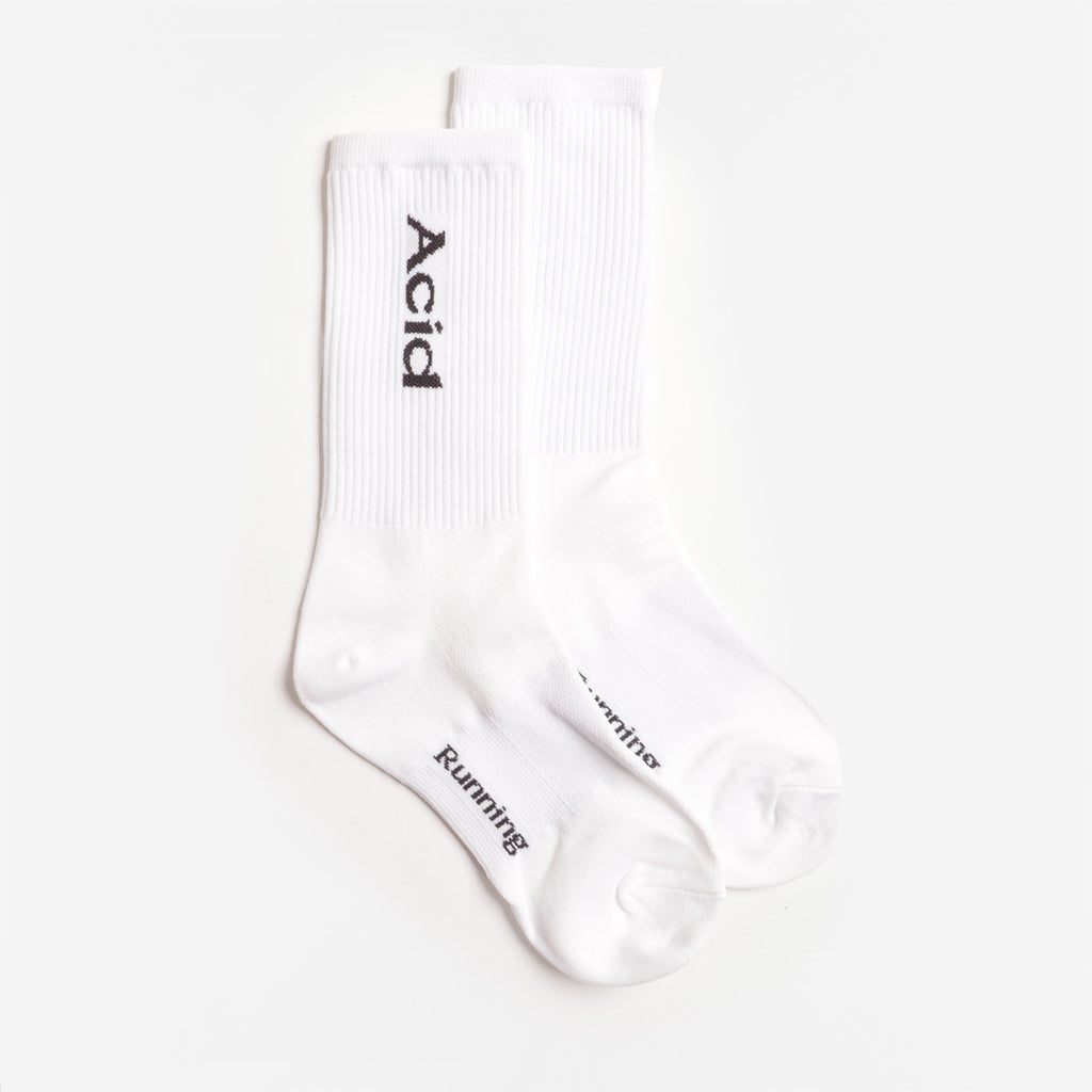 Acid Running Logo Socks, White, Detail Shot 1
