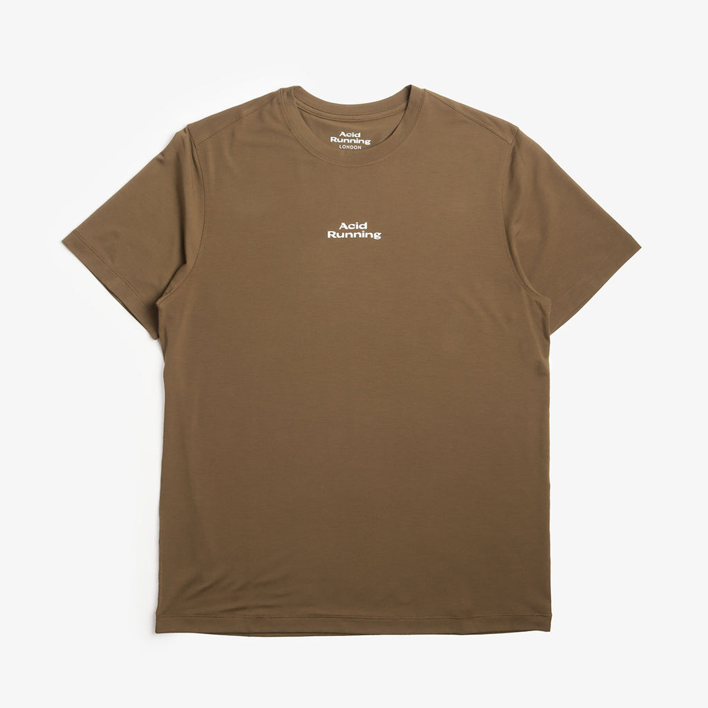 Acid Running Logo T-Shirt, Dark Olive, Detail Shot 1