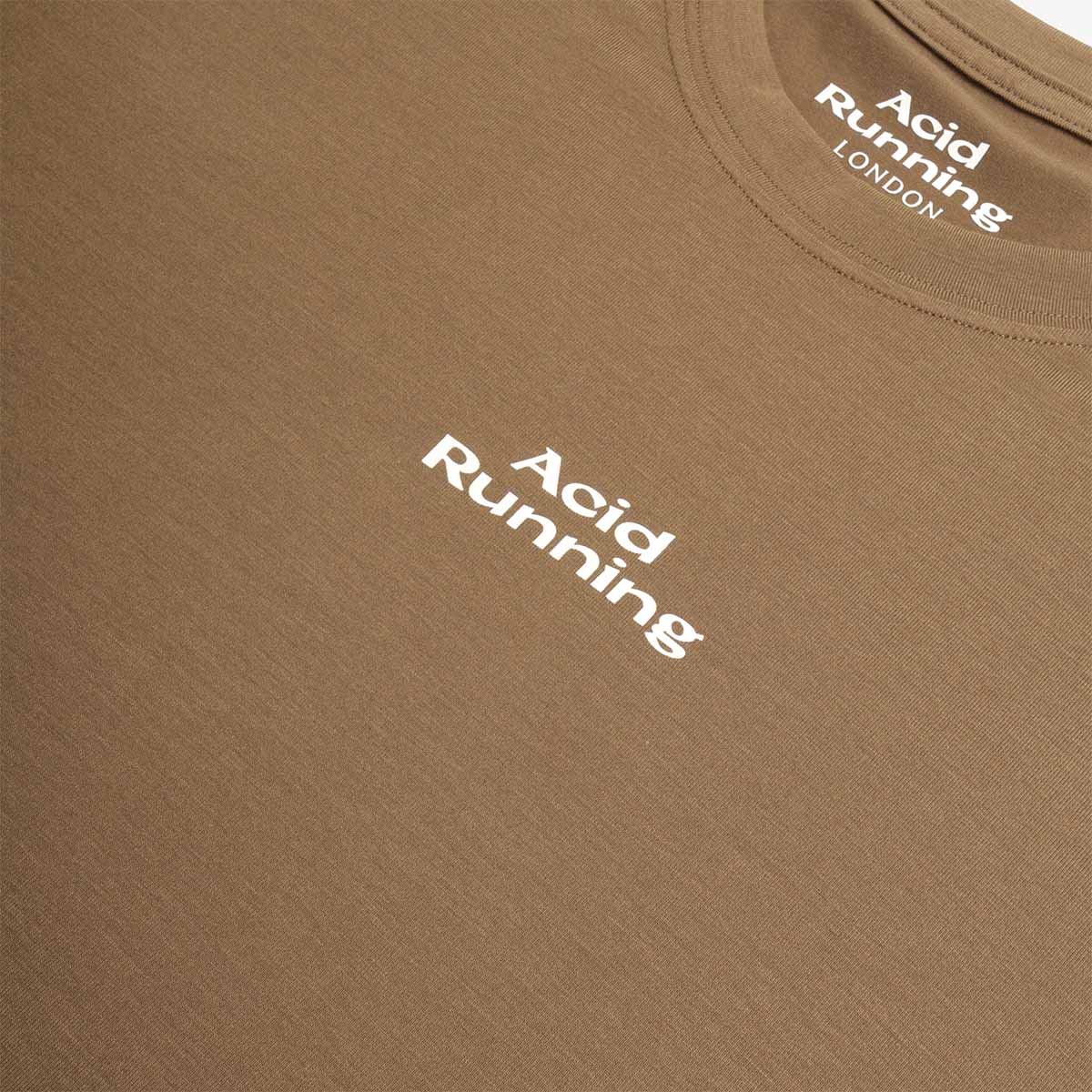 main Acid Running Logo T-Shirt, Dark Olive, Detail Shot 2
