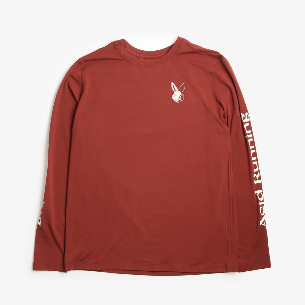 Acid Running Long Sleeve T-Shirt, Fired Brick, Detail Shot 1