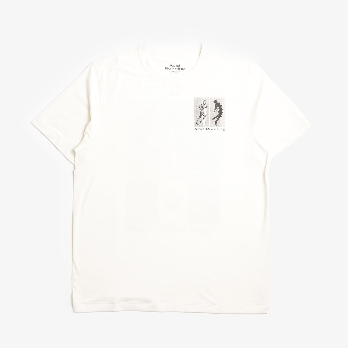 Acid Running Transcendent Runner T-Shirt, Bone, Detail Shot 1