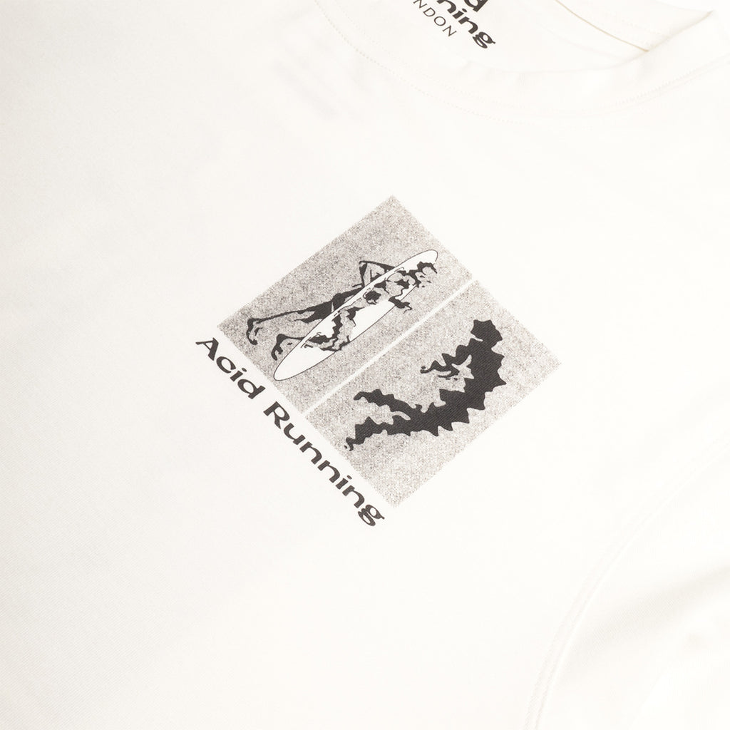 Acid Running Transcendent Runner T-Shirt, Bone, Detail Shot 2