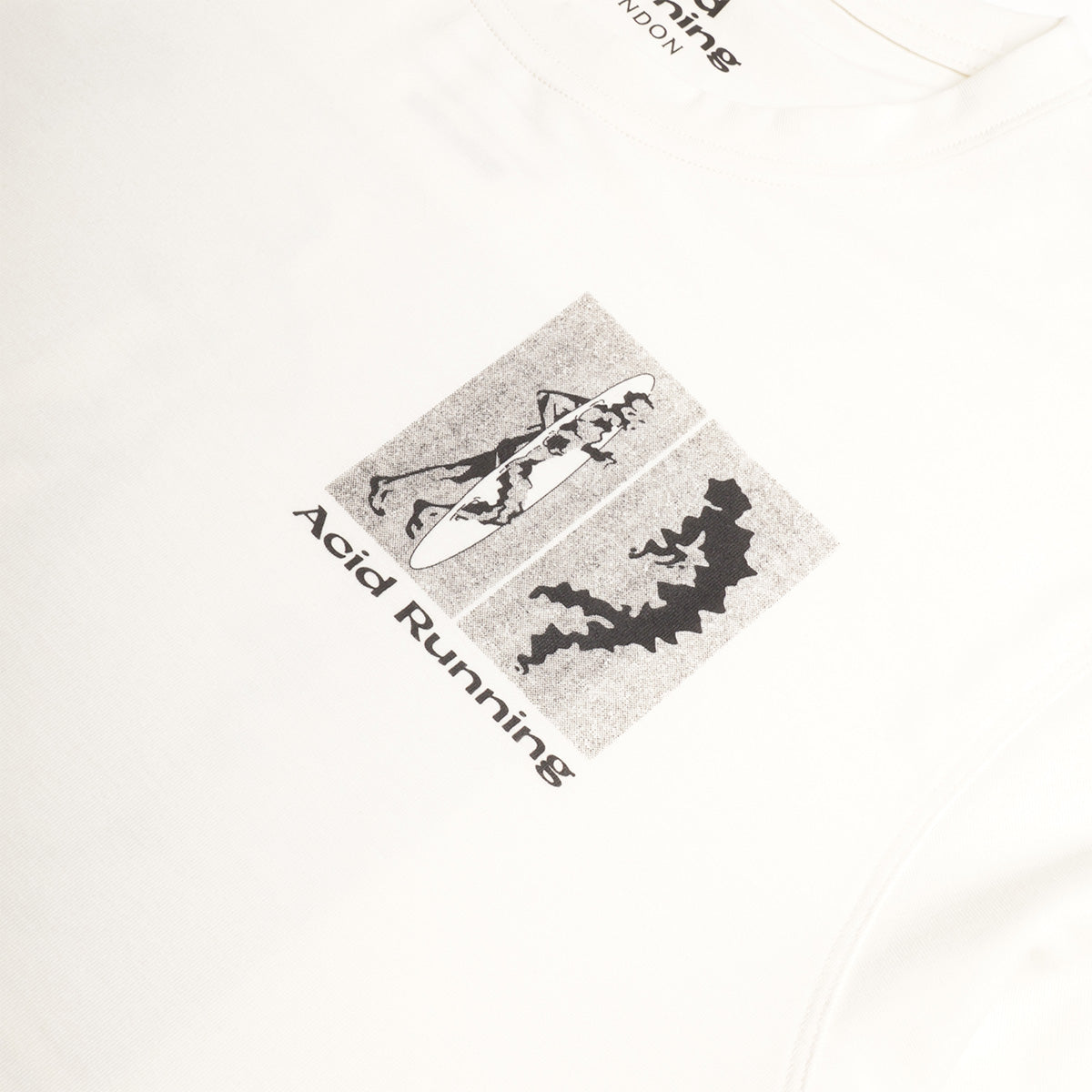 Acid Running Transcendent Runner T-Shirt, Bone, Detail Shot 2