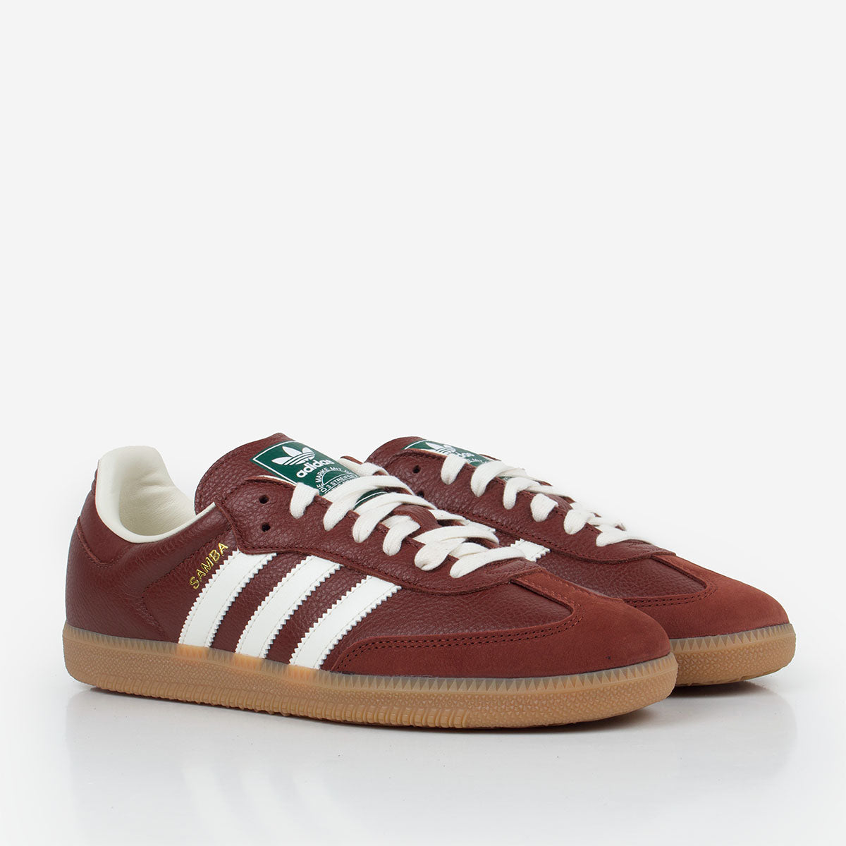 Adidas Originals Samba OG Shoes, Fox Brown Off White Gum 4, Detail Shot 3