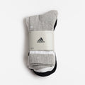 Adidas Originals 3-Stripes Cushioned Crew Socks 3 Pairs, Medium Grey Heather White Black White, Detail Shot 1