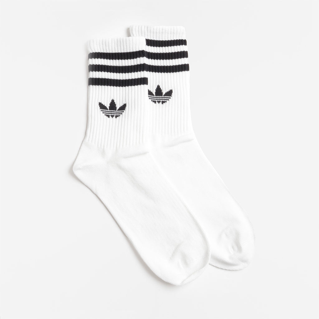 Adidas Originals 3-Stripes Crew Socks 3 Pairs, White White White, Detail Shot 3