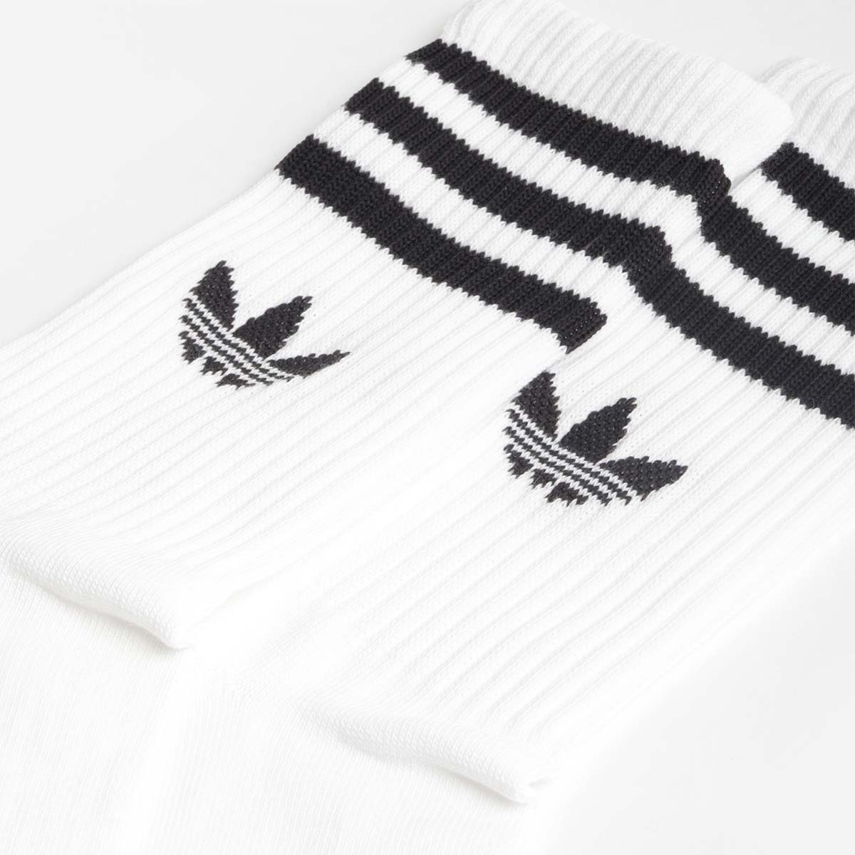 main Adidas Originals 3-Stripes Crew Socks 3 Pairs, White White White, Detail Shot 4