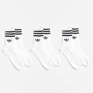 Adidas Originals 3-Stripes Crew Socks 3 Pairs - White