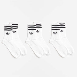 thumbnail Adidas Originals 3-Stripes Crew Socks 3 Pairs, White White White, Detail Shot 2