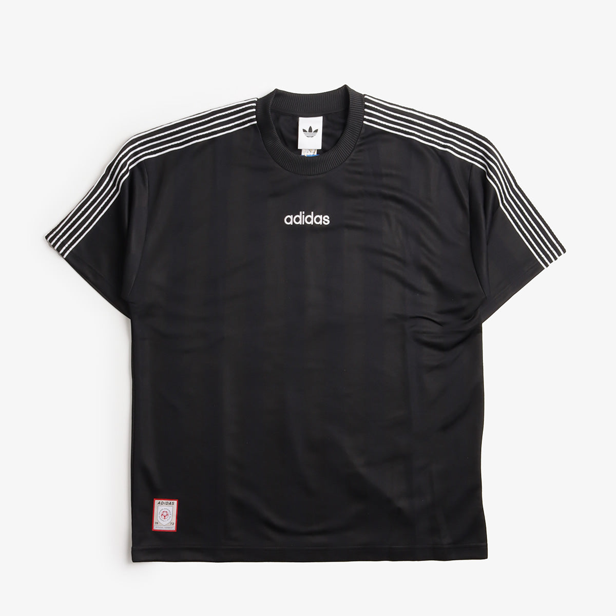 main Adidas Originals 90s Stripe Jersey, Black, Detail Shot 1