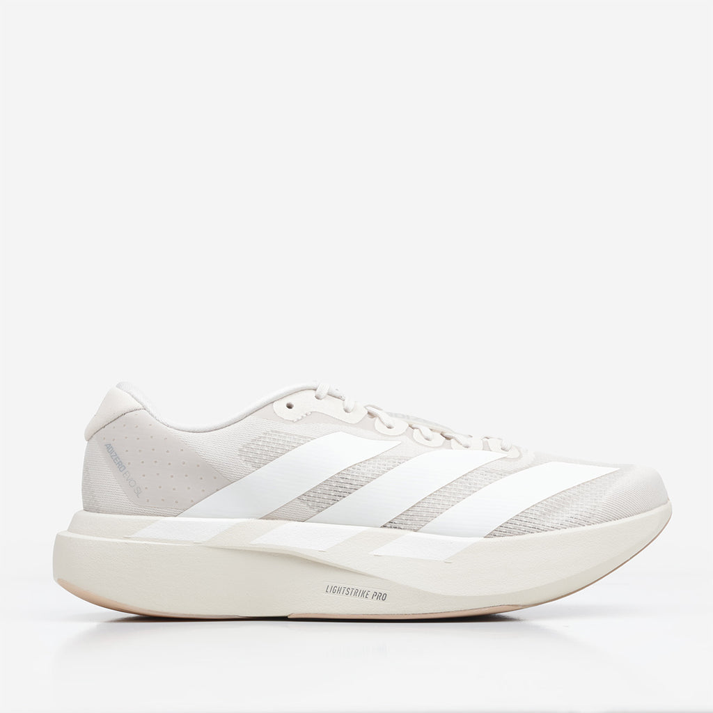 Adidas Originals Adizero Evo SL Shoes, Alumina Off White Warm Sandstone, Detail Shot 1