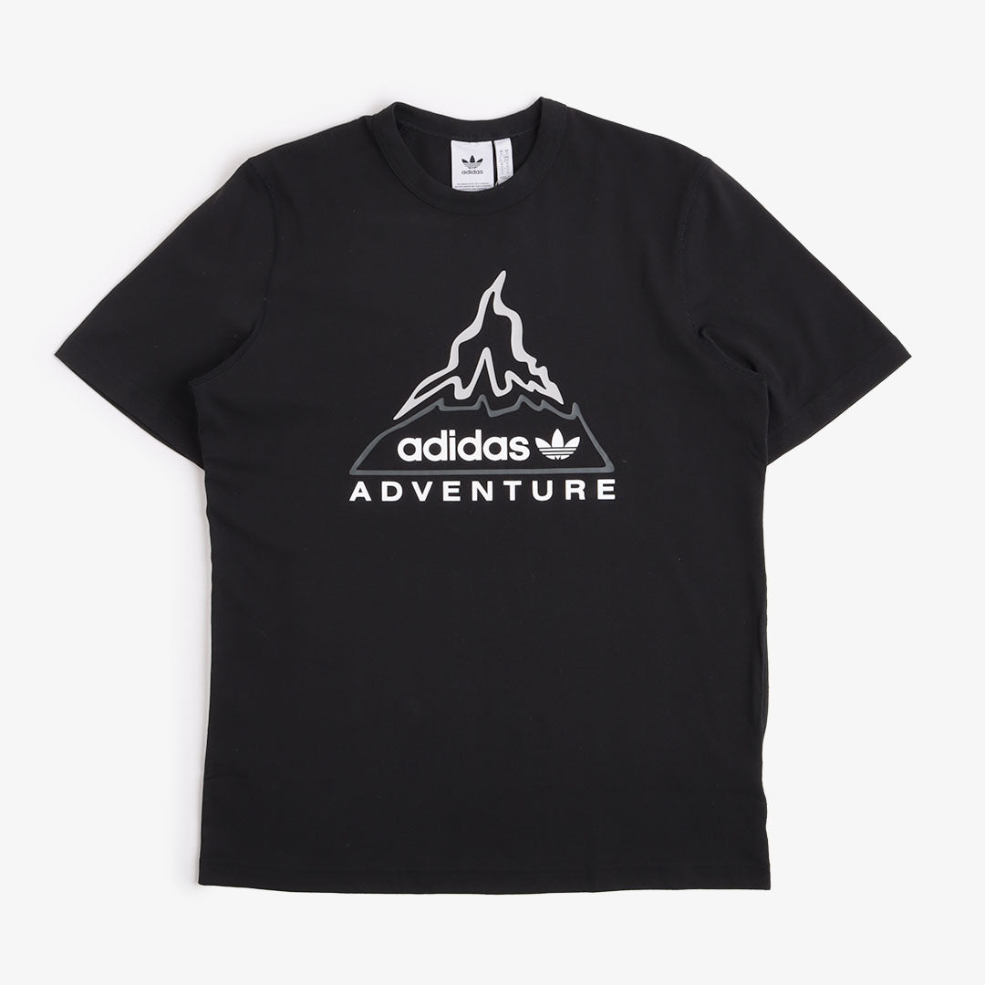 Adidas Originals Adventure Volcano T-Shirt, Black, Detail Shot 1