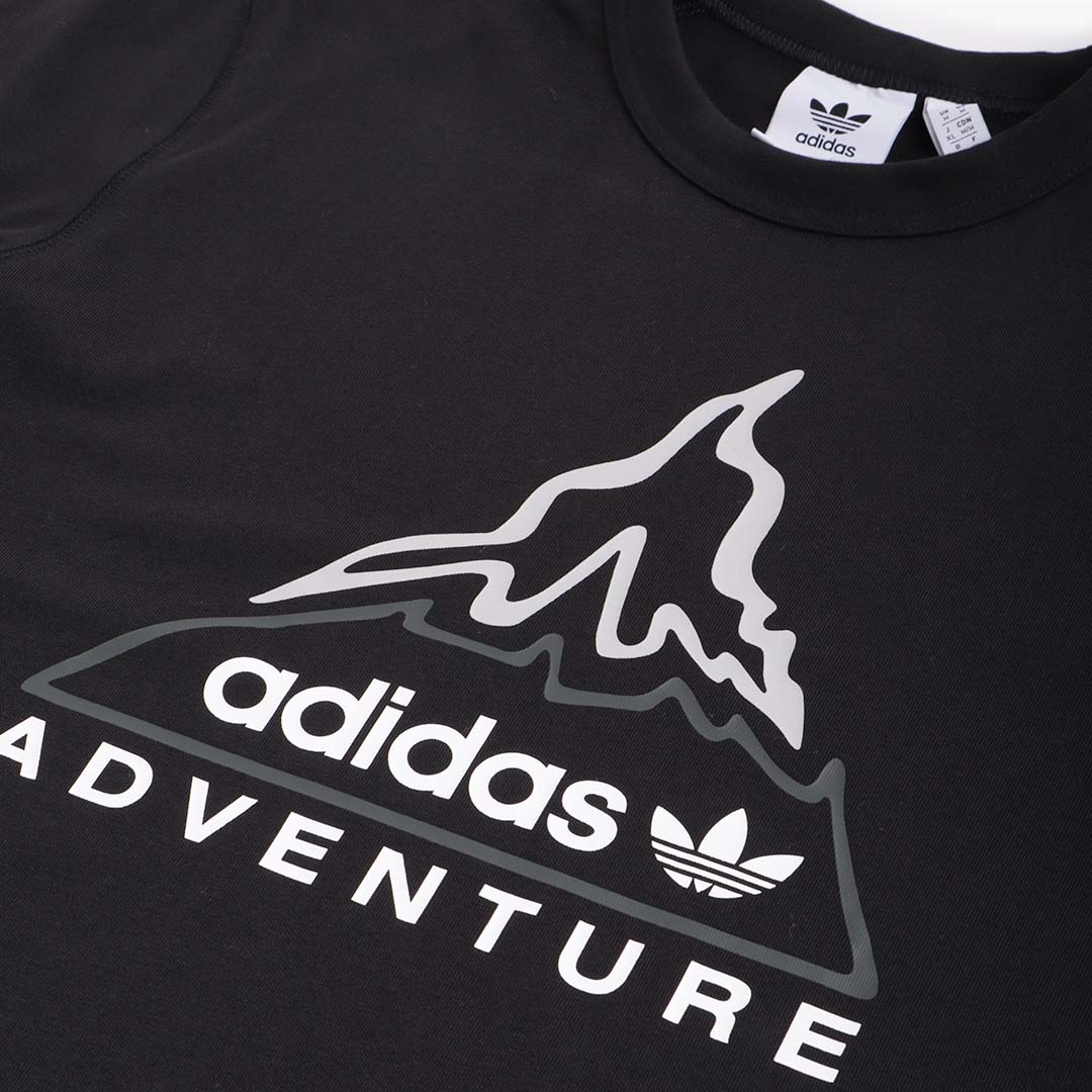 Adidas Originals Adventure Volcano T-Shirt, Black, Detail Shot 3