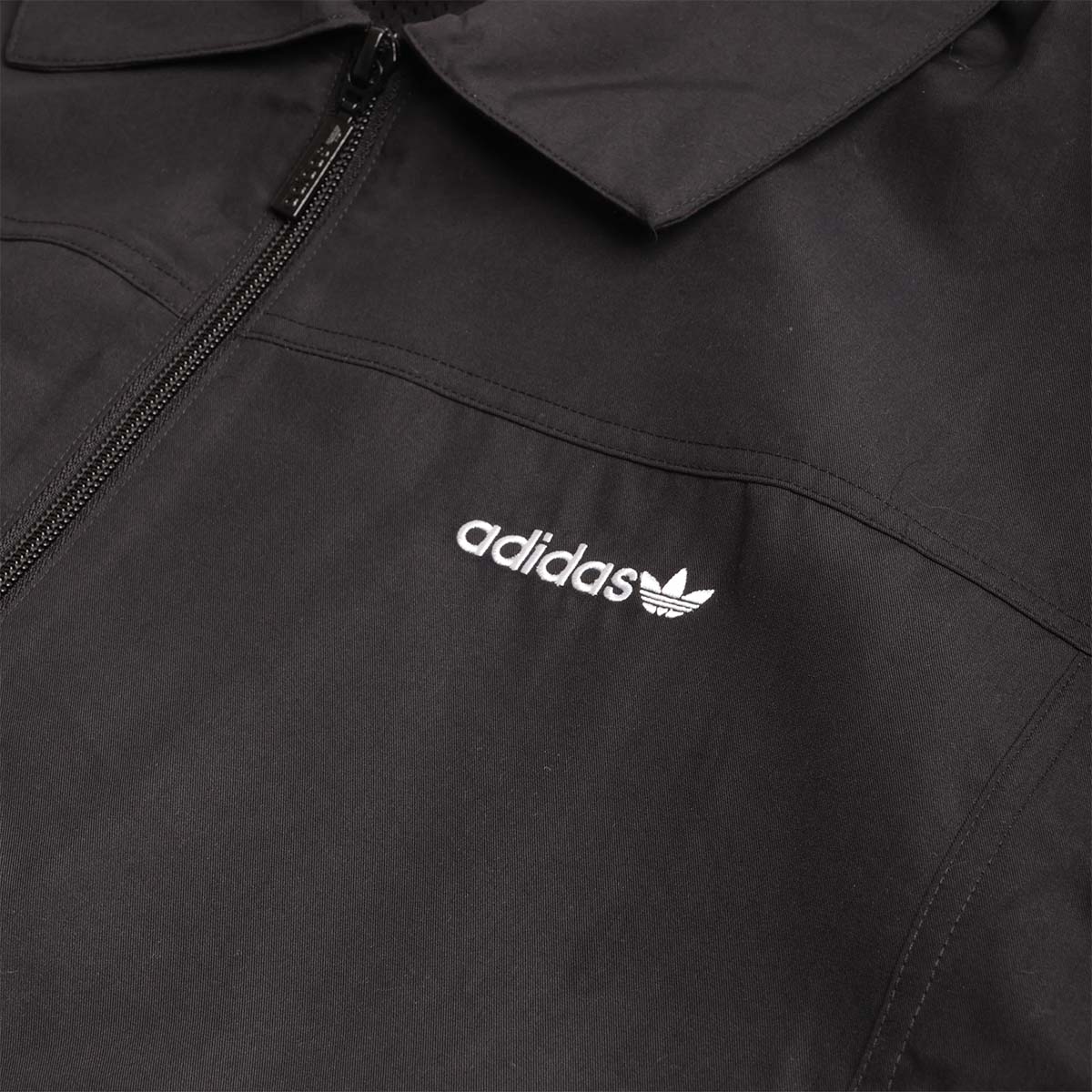 Adidas Originals Brushed Woven Track Top, Black, Detail Shot 3
