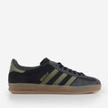 Adidas Originals Gazelle Indoor Shoes, Core Black Focus Olive Carbon, Detail Shot 1