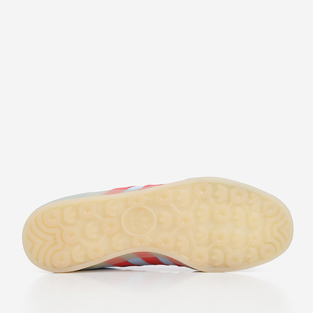 Adidas Originals Gazelle Indoor Shoes, Clear Sky Crew Red Magic Beige, Detail Shot 4